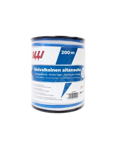 Niebiesko-biała taśma ogrodzeniowa Olli 12 mm/200 m